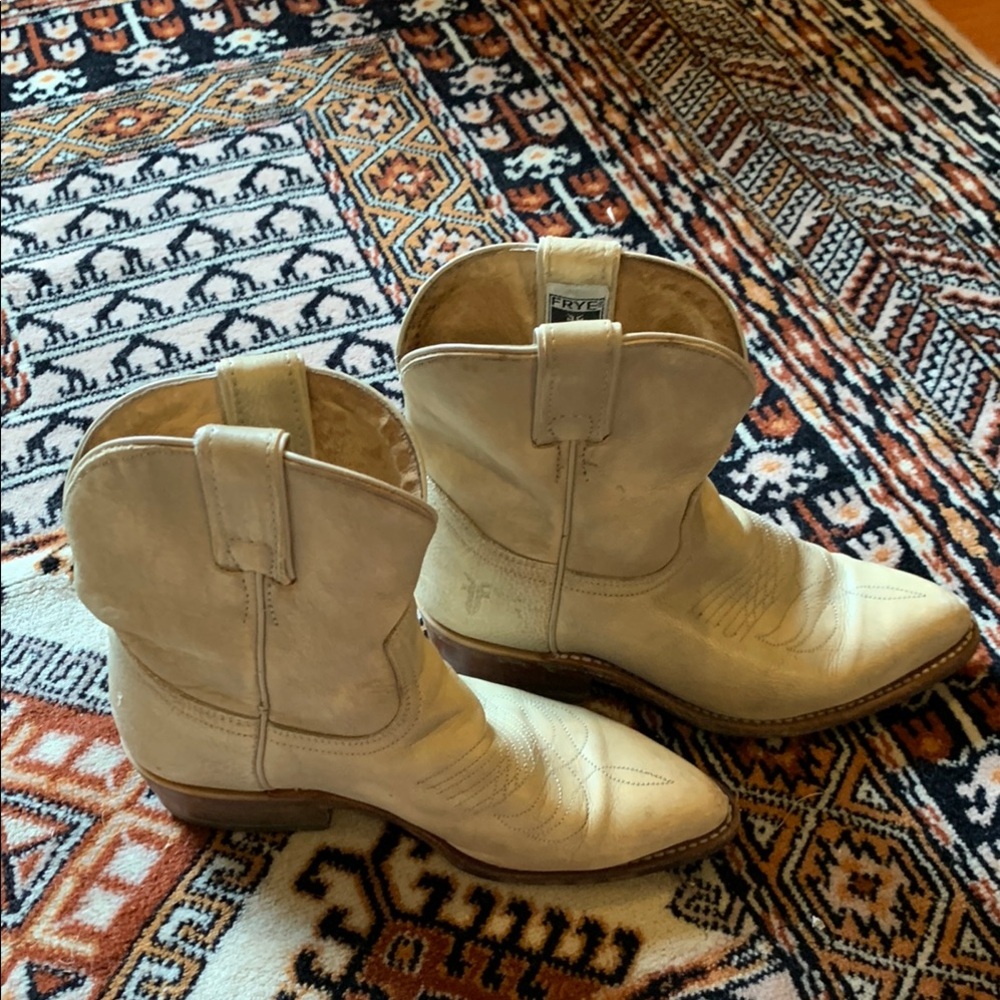 Frye Cream Western Boots